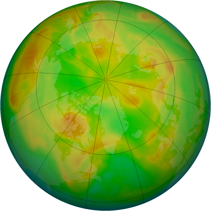 Arctic ozone map for 08 June 2010